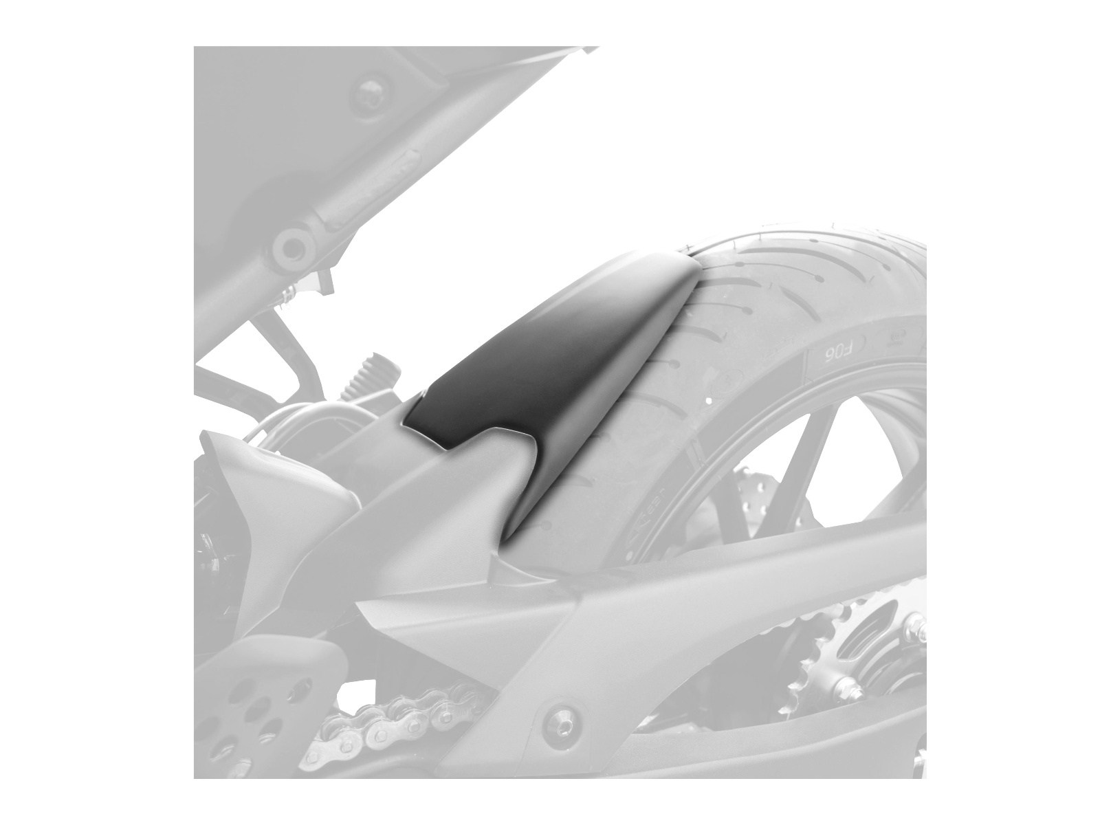 Rear Mudguard Extender (Matt Black)