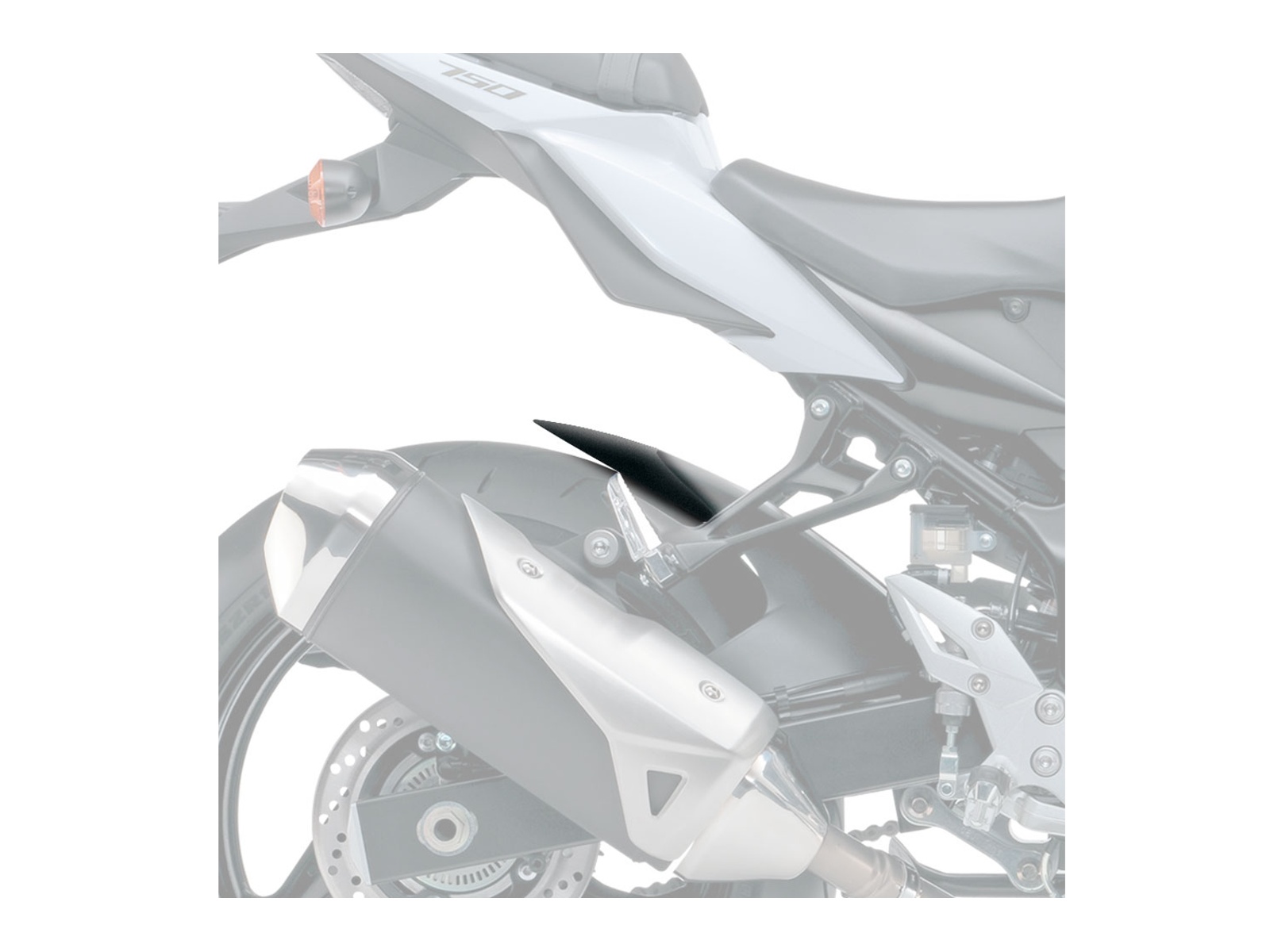 Rear Mudguard Extender (Matt Black)
